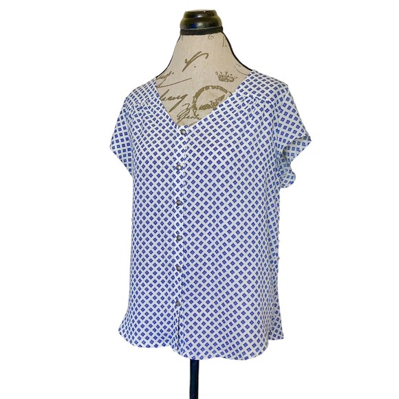 Papermoon Blouse Size Medium Floral Boho Bohemian Button down  Short Sleeve - Picture 3 of 12